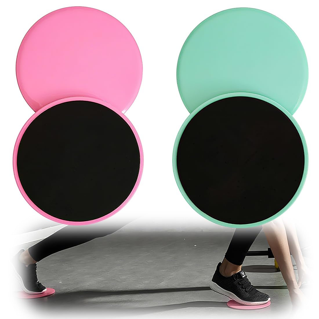 4 Stück Sliders Fitness Core Sliders Doppelseitige Gliding Discs Gleitscheiben Sport Handstand Blöcke Doppelseitige Gliding Discs Exercise Slider für Hause Gym Training Bauch Workouts(Pink,Green)