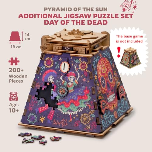 Image of iDventure Cluepuzzle Pyramid of the Sun, Day of the Dead Expansion | 4 Additional Puzzle Motifs, Day of the Dead Artwork, Base Game Required, Escape Room Puzzle Game for Adults and Families