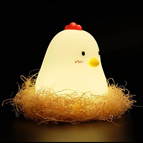 Preisvergleich Produktbild AOKARLIA Aufwachen Licht Nachtlicht Wecker BerüHren Aufladen Kieselgel Kuckuck Huhn FüR Schlafzimmer Geschenk