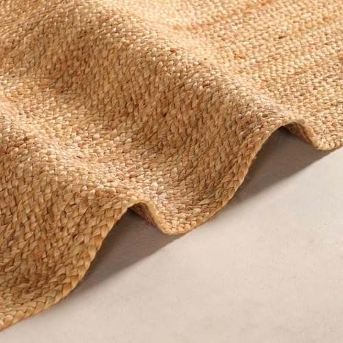 Tapete redondo tejido a mano de yute natural 6ft miniatura 5