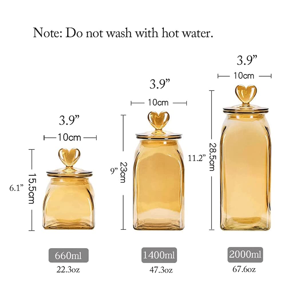 Recipiente de almacenamiento de vidrio de 2 uds con tapa transparente, tarro de almacenamiento de alimentos para cocina, contenedor de almacenamiento pequeño para dispensador de alimentos y café Kimchi