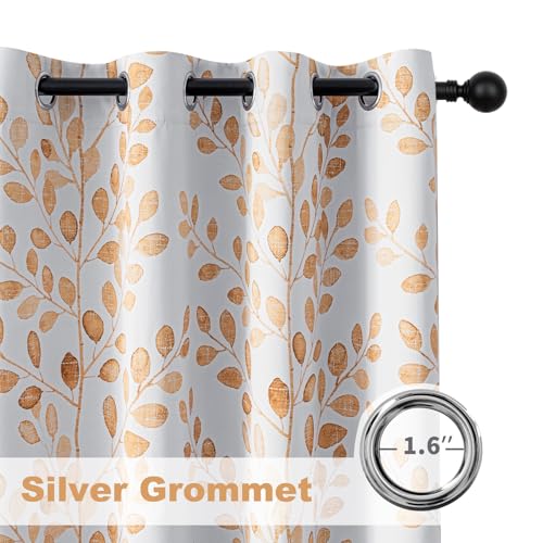 Image of MYSKY HOME Yellow Curtains 63 Inch Length for Bedroom Grommet 2 Panels | Room Darkening Thermal Insulated Privacy Protection Window Drapes for Living Room Dining Room, Each Panel 52 inch W, 2 Panels