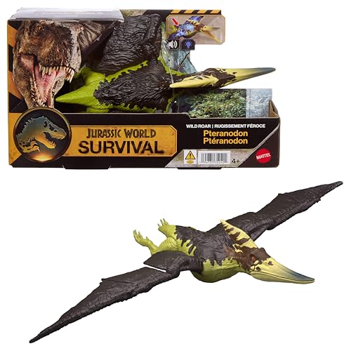 Mattel Jurassic World Wild Roar Dinosaurierfiguren mit Beißangriff in mehrere Richtungen und Sound, bewegliches Spielzeug und Digitale Spielmöglichkeiten (Dinosaurierarten variieren), JKL78