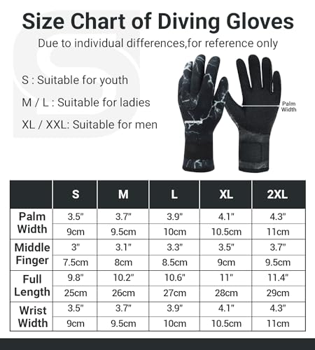 Summshall Neoprene Gloves, 3mm Wetsuit Gloves for Men Women, Thermal Keep Warm Diving Gloves Anti Slip Surfing Gloves for Spearfishing Swimming Rafting Kayaking Paddling