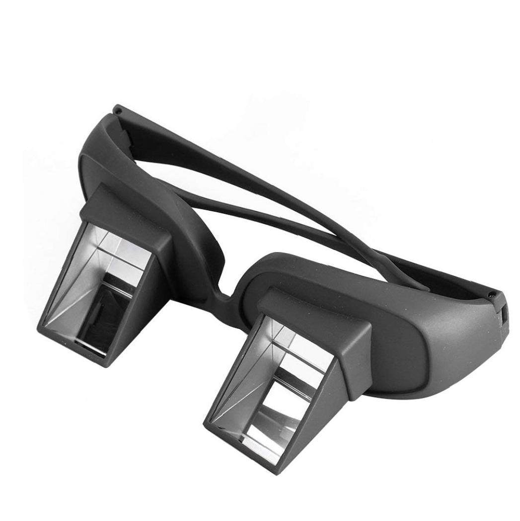 HD Bed Prism Spectacles Horizontal Lazy Creative Periscope View Glasses for Reading Regular Glasses Black