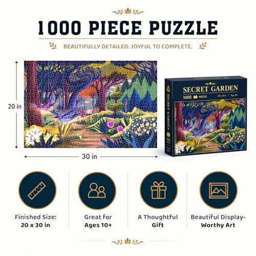 Image of 1000 Piece Puzzle | Puzzles for Adults & Kids | Stress Relief Puzzle Games for Focus and Memory, Gifts for Teenagers (The Secret Garden)