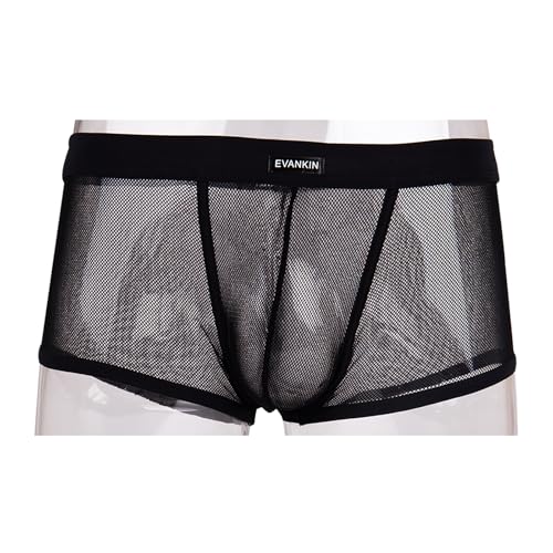 Evankin Men's Underwear Sexy Mesh Breathable Boxer Briefs Low Rise Cool Valentines Boxers Pack Set2