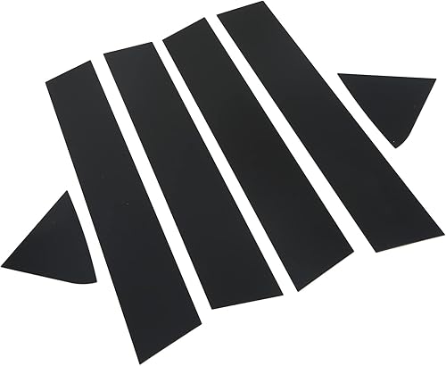 Miniatura 3 de EVGATSAUTO Adhesivo para poste de pilar, 6 piezas de accesorios de policarbonato negro brillante para ventana y puerta de automóvil, repuesto para