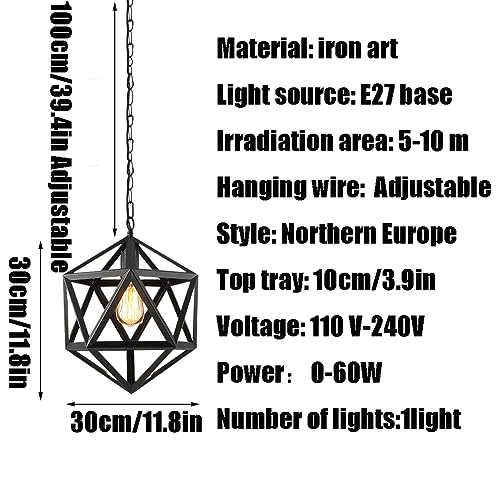 Suspension E27 style industriel monoréglette luminaire noir pour îlot cuisine - 7