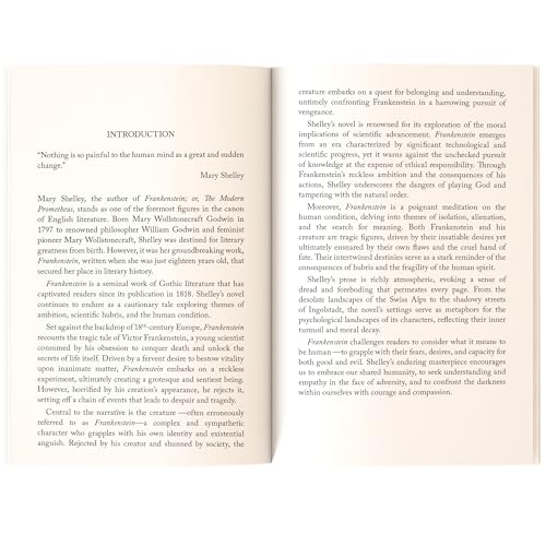 Image of Frankenstein | Horror Classic | Unabridged (208 Pages) | Suspense Thriller Fiction Novel for Readers of All Ages by Mary Shelley (Classic Novels)