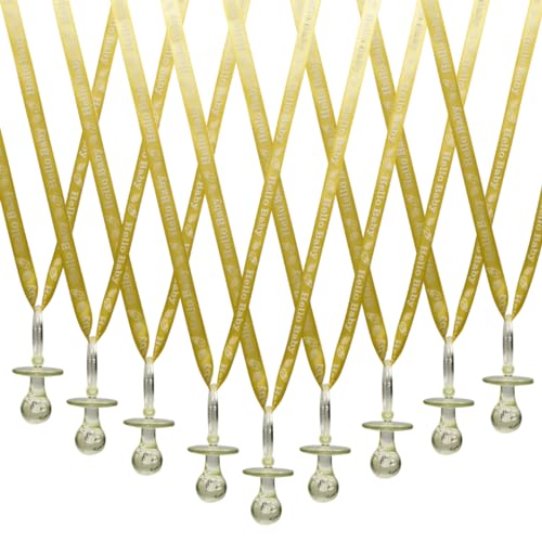 36 Pieces Hello Baby Baby Shower Pacifiers Necklace Acrylic Baby Party Favors Charm Pacifiers Necklace Baby Shower Party Decorations Table Scatter (Yellow Pacifier)