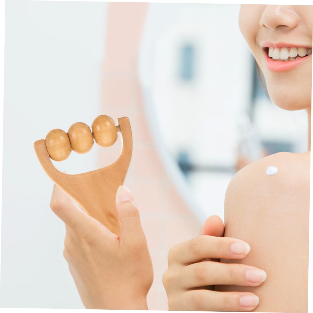 Mipcase 8 piezas Rodillo de Masaje de Madera Multifuncional para Pies Cuello Hombros y Espalda Masajeador Manual para Acupresión y Relajación Muscular Portátil