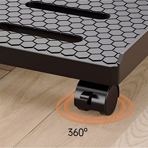 Soporte móvil para CPU, carrito rodante para torre de PC con 4 ruedas caster, soporte para torre de PC en el suelo con ruedas bloqueables bajo el escritorio para accesorios de oficina en casa (blanco) miniatura 3