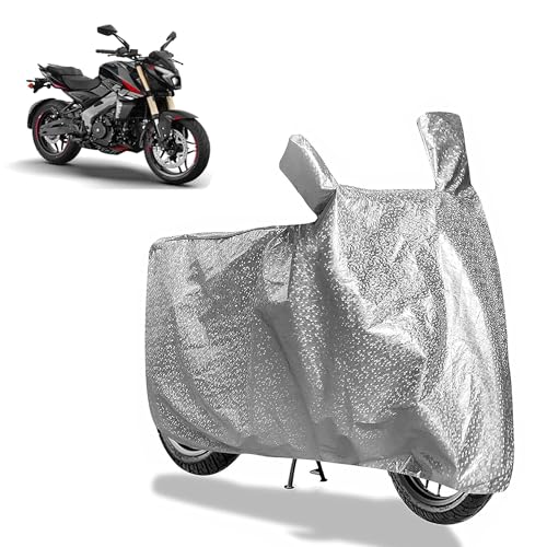 Image of Sulfar Bike Cover for Bajaj Pulsar (NS400Z) | Waterproof, Dustproof & UV Protected | All Weather Two Wheeler Cover (Silver) New 2026 Variants
