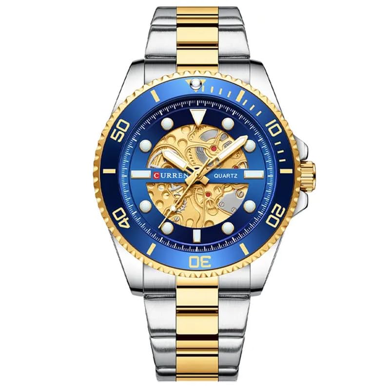 CURREN 8412 Watches Men Wrist Imitated Mechanical Design Quartz Clock Men Stainless Steel Band Luminous Wristwatches for Male (B0CJNZBW18) Amazon Price History, Amazon Price Tracker