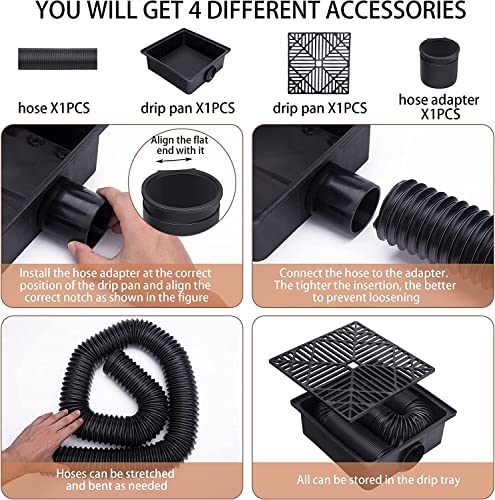 Catch Basin Drain Kit,Downspout Extension Kit,Gutter Downspout Extensions Set Flexible Hose Extension,Rain Spout Extender for Cement Floor and Lawn - Image 4