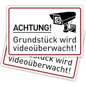 Gentle North SCHI-1000480 Videoüberwachungsschild 2er Set