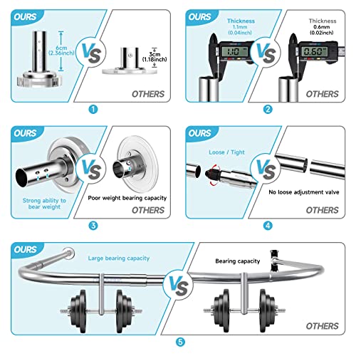 Misounda Shower Curtain Rods L/U Shape Arch Bracket 75 X (150-190) X 75Cm, 304 Stainless Steel Shower Spider Shower Screen Shower Curtain Angle Rods, For Bathroom, Kitchen, Dressing Room #TOP3