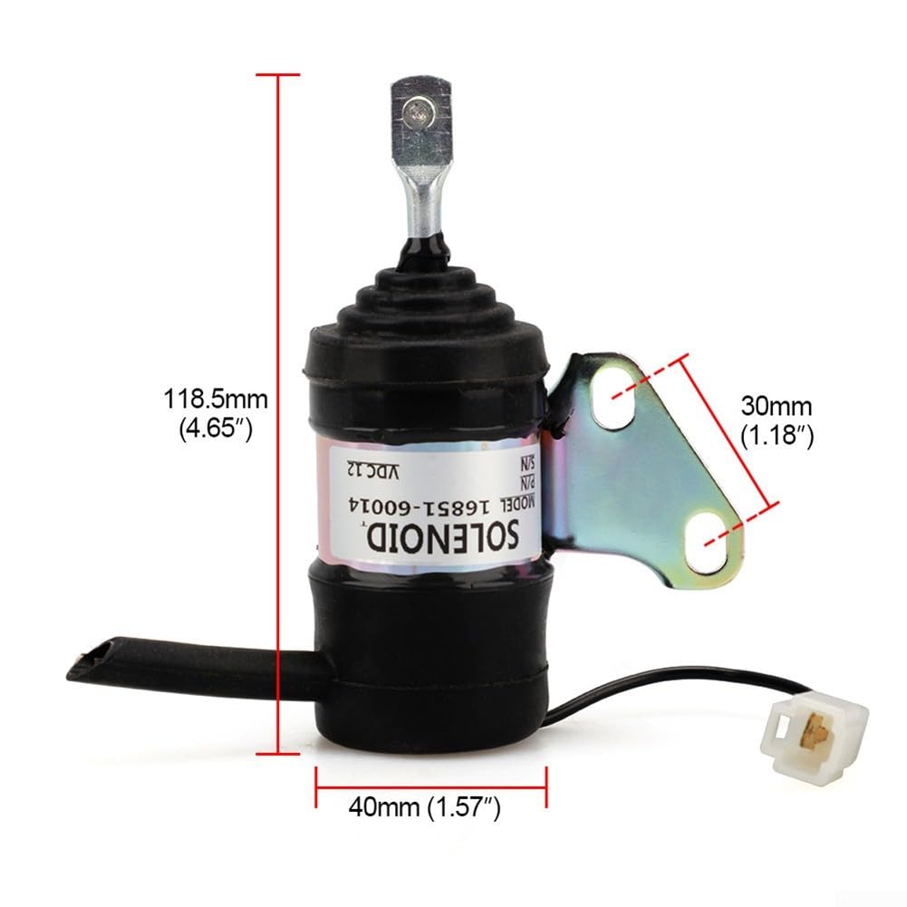 Válvula de cierre de combustible diesel solenoide 12V 16851-60014 052600-4531 para modelos de motor Kubota Z482 BX7410D adecuados para aplicaciones de excavadora de cortacésped de tractor