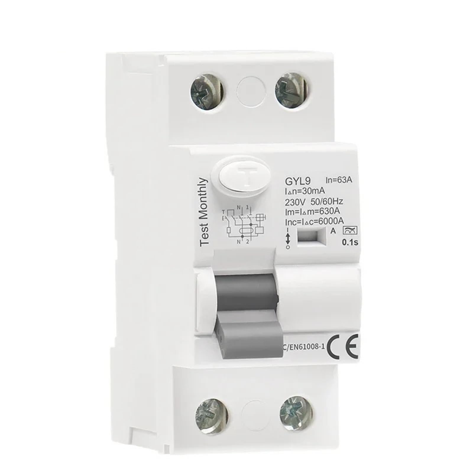 GYL9 A Typ RCCB wyłącznik różnicowoprądowy AC ELCB 2-biegunowy 40A 63A 30mA 100mA 300mA RCD ELCB(2P 40A, 100mA)