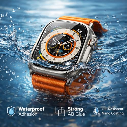 Image of Mizi 3 Pack Tempered Glass Compatible with Apple Watch Ultra 3 (2025) /Ultra 2 /Ultra 49mm, Screen Protector with Auto-Alignment Installation Frame, HD Clear, Anti-Scratch, Bubble-Free, Touch Sensitive