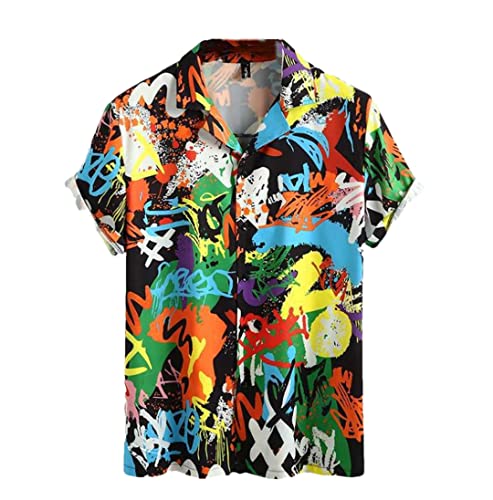 Chemise d'été homme motif hawaïen noir XXL Disimlarl pour rester frais et élégant