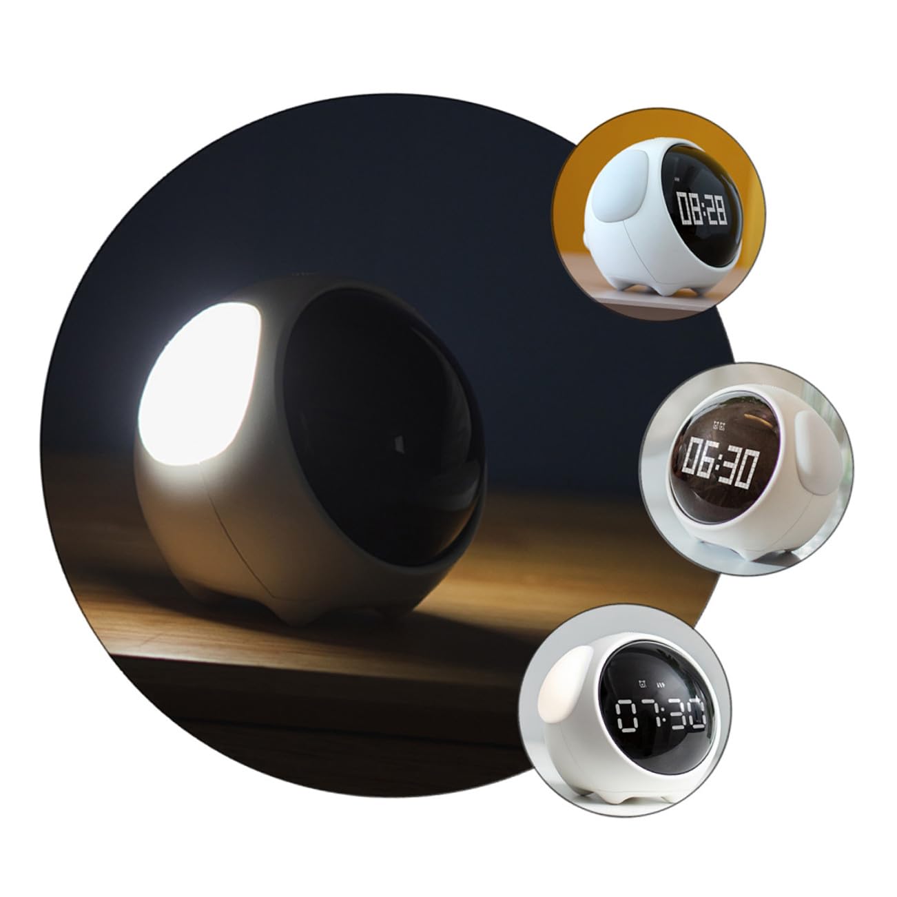 Reloj Despertador Digital LED de Expresión para Inteligente con Control de Voz Alarmas Ajustables y Función de Posponer Brillo Regulable Diseño Divertido y Educativo