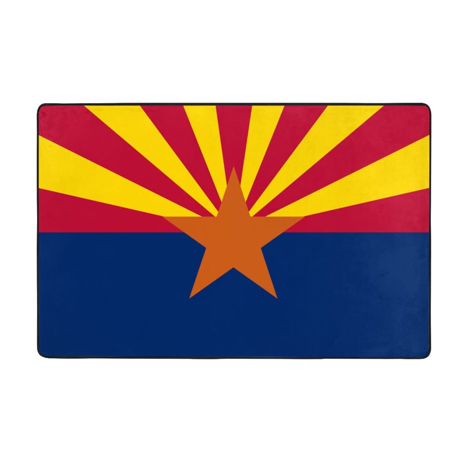 Tapis en peluche douce lavable motif drapeau Arizona 150 x 100 cm