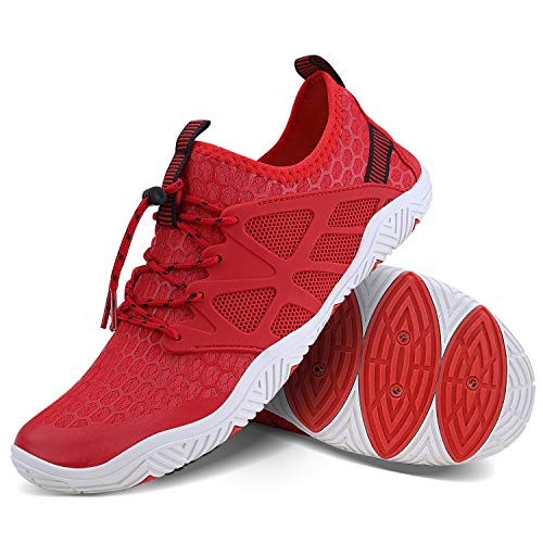 Image of MAYZERO Water Shoes Men Women Swim Surf Shoes Beach Pool Shoes Wide Toe Hiking Aqua Shoes Winter House Slippers