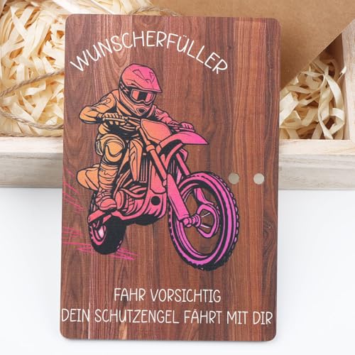 SRunDe Wunscherfüller Geldgeschenk Motorrad Gutschein Verpackung Motorrad Geldgeschenke Motorradfahrer mit Reagenzglas Geschenkbox Glückwunschkarte für Motorradfahrer Motorradführerschein Geschenke