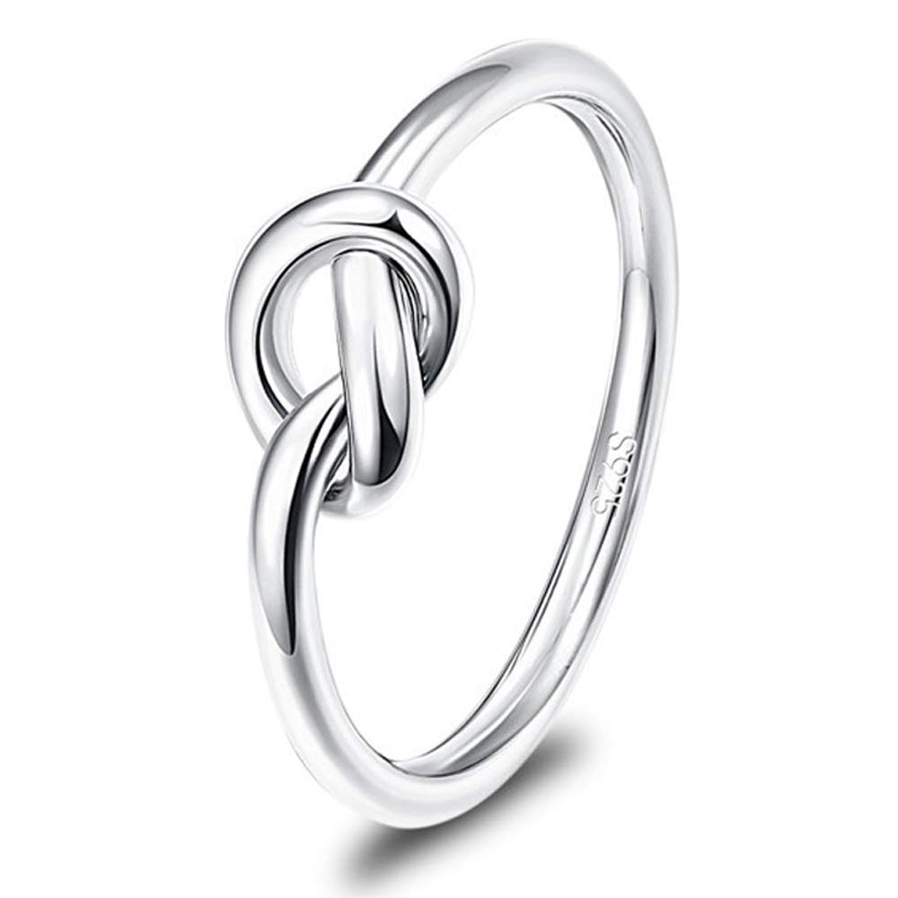 WANGLXST Fine Sterling Silver Knotted Ring Female, Elegant Accessory Stylish Simplicity, Wedding Jewelry for Women Girlfriend Unisex