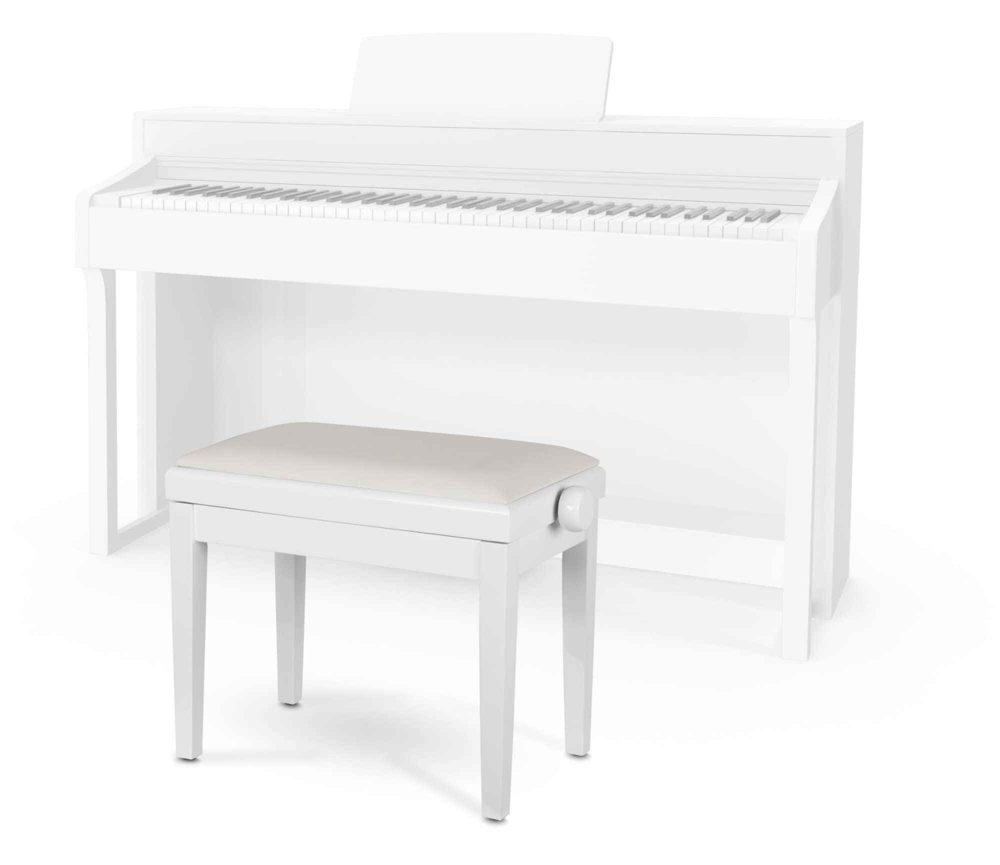 Classic Cantabile Panca per pianoforte Modello A bianco lucido