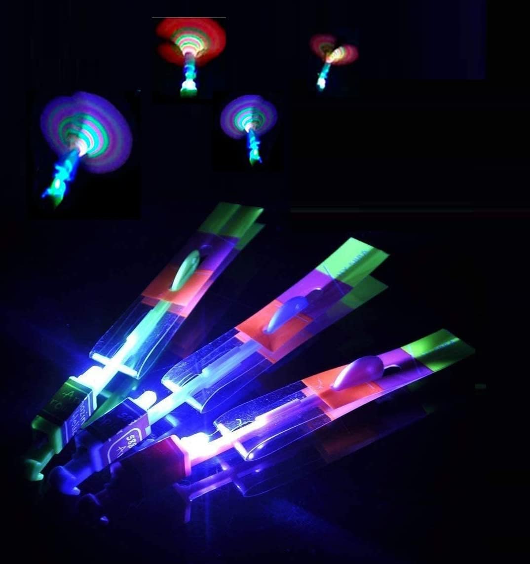 AMERICAN WIT LED Light Up Dragonfly Slingshot Flying Toy Flies up to