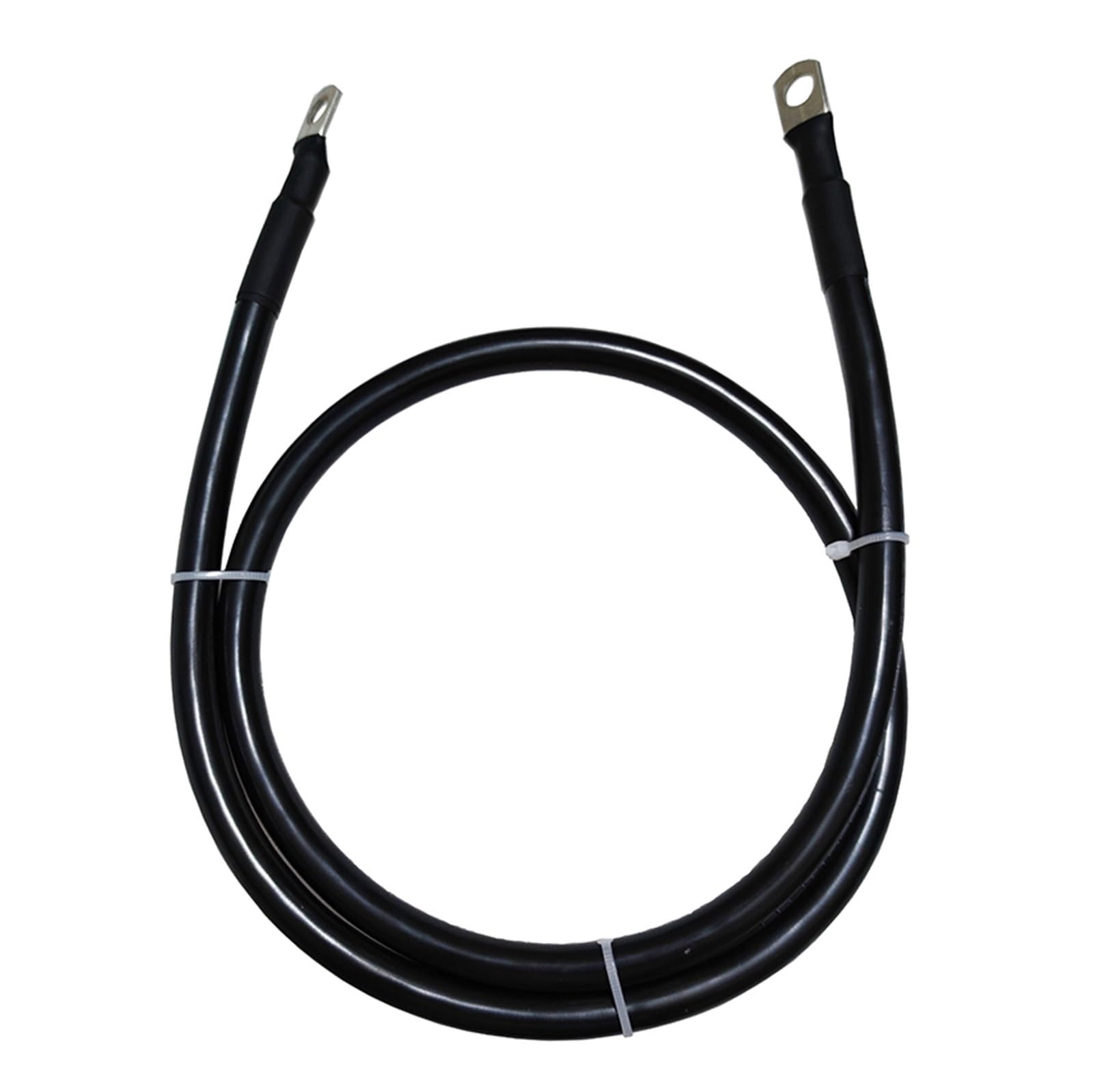 Lot De 2 Câbles Batterie 2 AWG 35mm² Cuivre Pur 30cm - Anneaux M10 Rouge & Noir - Pour Batterie, Onduleur, Voiture, Bateau, Solaire