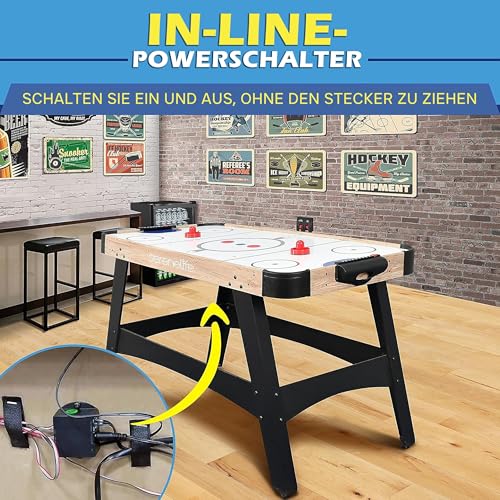 SereneLife Airhockey Tisch mit Luft – Air Hockey Spieltisch ideal als Gamer Tisch – Tischhockey für lustige Tischspiele mit Airhockey Pucks & Schieber – Robuste Air Hockey Tische Kinder & Erwachsene – Bild 4