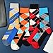 Mens Colorful Dress Socks Argyle - HSELL Men Classic Argyle Pattern Fashionable Fun Crew Socks 4 Packs (Classic Argyle 4Packs)One Size