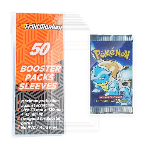 Card Sleeves para Booster Packs de Pokémon, funda para sobre, Fundas de Tamaño 70 x 120mm, Protector de Sobre, Pack de 50
