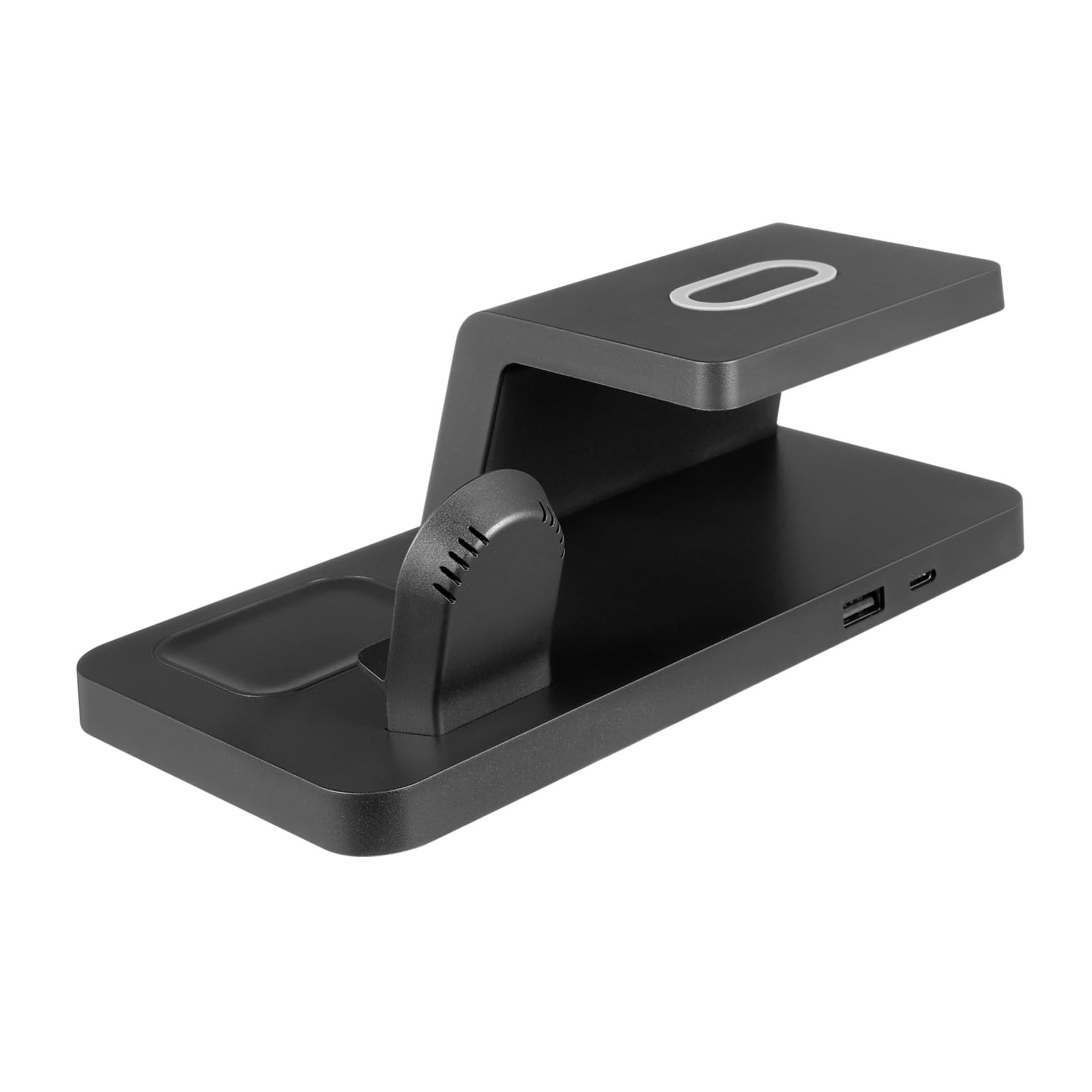 Station de Charge sans Fil Rapide avec Horloge Digitale Support Compatible Montre Connectée et Écouteurs Design Multifonction pour Bureau Organisé