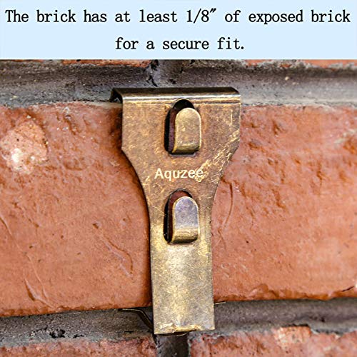 Brick Hooks, Spring Steel Clips Brick Wall Picture Wreath Lights Hanger Fastener Fits Brick 2 1/4 to 2 3/8 in Height 12 Pack - Thumbnail 5