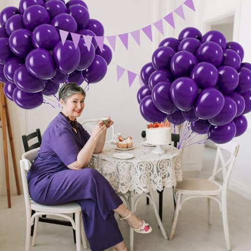 Image of Dark Purple Balloons 12 inch, Purple Latex 50pcs Party Balloons