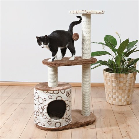 FlyFreeCasta Cat Tree44; Brown & Beige with Circles