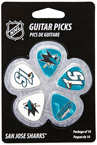 Woodrow Guitar by The Sports Vault NHL San Jose Sharks Guitar Picks, 10 Pack