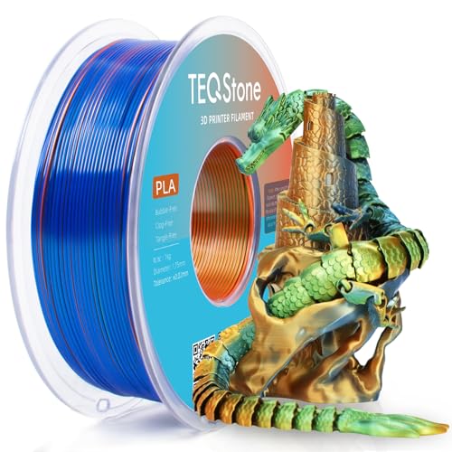 Image of Tri Color Silk PLA Filament 1.75mm Orange Blue Green 1KG, Shiny High Gloss Finish, Seamless Color Transition, Neatly Wound, Accuracy + /-0.02mm Vacuum Packaging