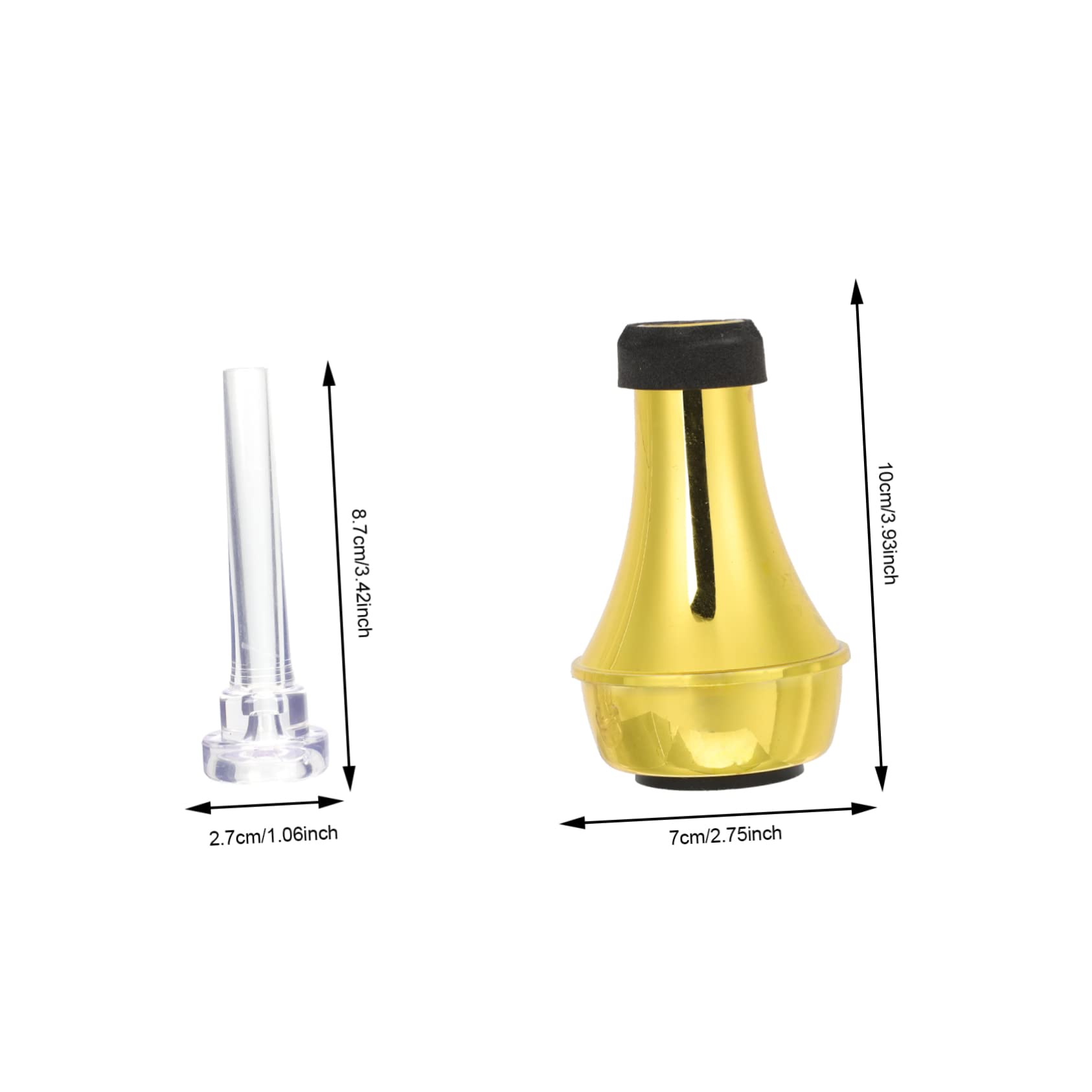 VICASKY Mute Mouthpiece Set Trumpet Practice Mute Trumpet Mouthpiece Replacement Plastic
