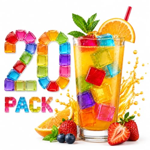 A2Z Reusable Ice Cubes 20 Pack with Mesh Bag Drink Chilling Cubes Set
