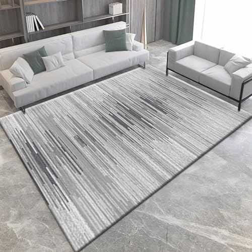 Tzvpsu Alfombra Oficina,Alfombra De Salón Lavable Fácil De Limpiar con Diseño De Rayas Azules Grises,alfombras de habitacion Alfombra habitacion Infantil,140x200cm