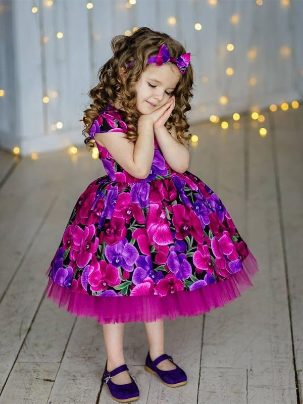 Image of Niren Enterprise Multipatteren Baby Girl's Knee Length Frocks with Digital Prints