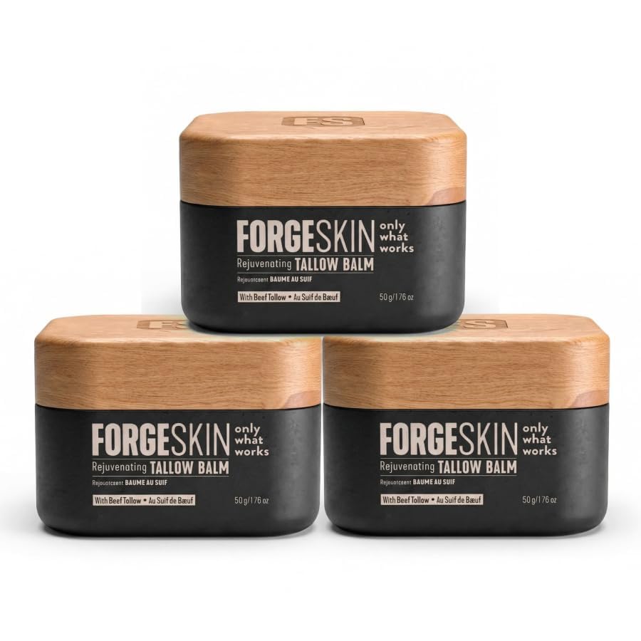 Forge Skin® Wrinkle Defense Beef Tallow Balm for Men [TALLOW-BASED] Moisturizer for Face Hydration...