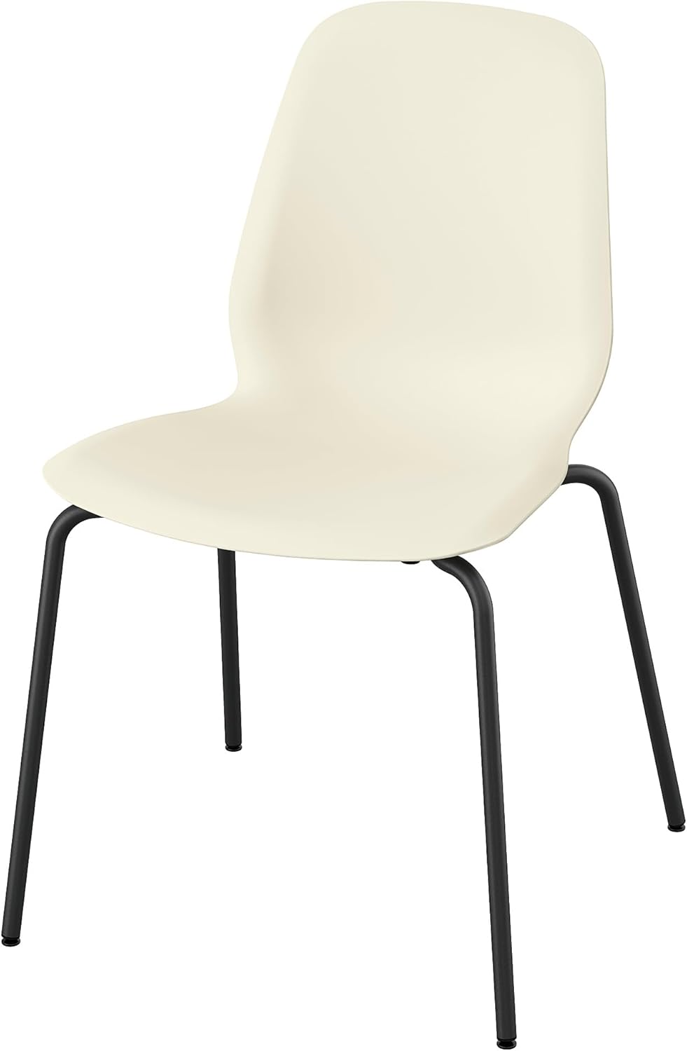 SKÅLSTA Chair, plastic beige/tubular metal/black-grey