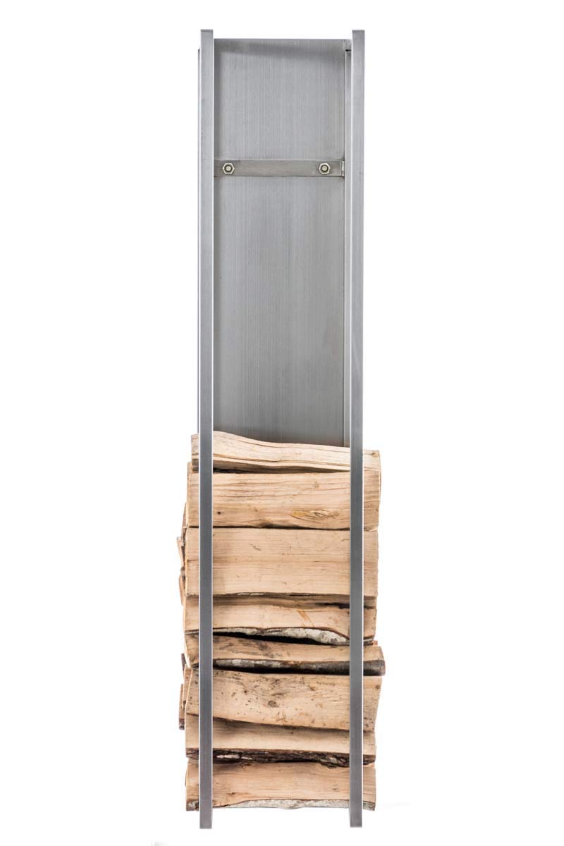 CLP Scaffale Legnaia per Camino Spark I Portalegna Interno per Caminetto I Scaffale per Legna Verticale, Colore:Acciaio Inossidabile, Dimensione:140 cm